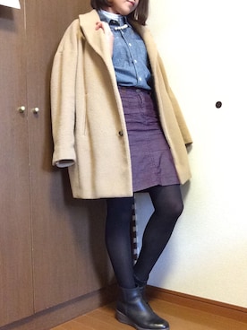 「ECCO（エコー）のアイテム（シューズ）」を使った、zzzh15さん（レディース・157cm）の冬コーディネート