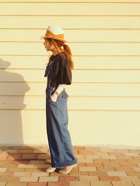 「HusHusH（ハッシュアッシュ）のアイテム（オールインワン・サロペット）」を使った、じゅんさん（レディース・150cm）の春コーディネート