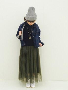 「HusHusH（ハッシュアッシュ）のアイテム（ブルゾン）」を使った、じゅんさん（レディース・150cm）の秋コーディネート
