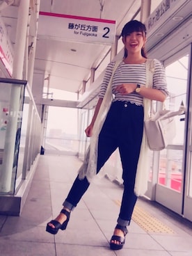 「カップル」｜「アイテム（その他アウター）」を使った、saepoyoさん（レディース・162cm）の夏コーディネート