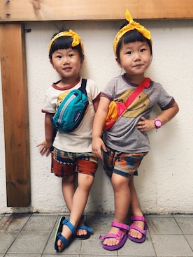 「SWATCH（スウォッチ）のアイテム」を使った、maggie38さん（キッズ・90cm）の夏コーディネート