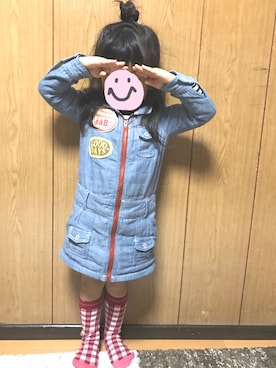 「e.a.B（エーアーベー）のアイテム（ワンピース/ドレス）」を使った、krmさん（キッズ・90cm）の秋コーディネート