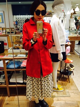 「Ray BEAMS（レイビームス）のアイテム（ステンカラーコート）」を使った、YUKINAさん（レディース・165cm）の春コーディネート
