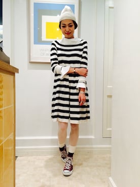 Muveil ミュベール の ボーダーニットワンピース ワンピース Wear