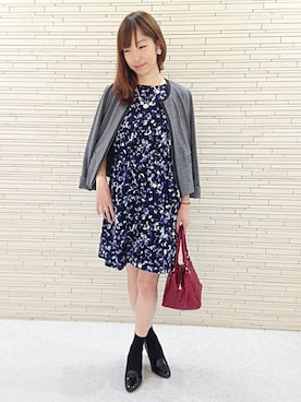「La TOTALITE（ラトータリテ）のアイテム（ノーカラージャケット）」を使った、La TOTALITE Ikebukuroさん（レディース・158cm）の秋コーディネート