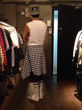 「BOWLLER HAT（ボウラ―ハット）のアイテム」を使った、Anthony さん（メンズ・180cm）の夏コーディネート