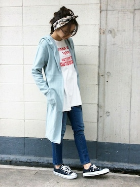 バンダナ スカーフを使った 古着風 のレディース人気ファッションコーディネート Wear