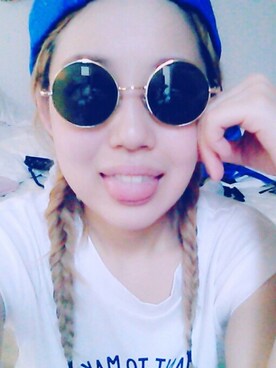 「CIAOPANIC（チャオパニック）のアイテム（サングラス、グリーン系）」を使った、sho-ko さん（レディース・161cm）の夏コーディネート