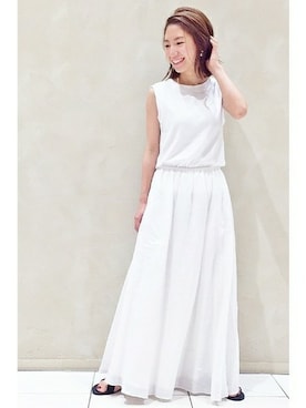 Plage プラージュ リネン ギャザー マキシ スカート 36/ホワイト ボトムス ロング【2400011264114】-.