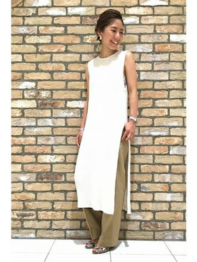 「アイテム（バングル/リストバンド）」を使った、norikoさん（レディース・155cm）の夏コーディネート