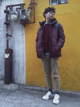 「chocoolate（チョコレート）のアイテム」を使った、KentonKamさん（メンズ・170cm）の冬コーディネート