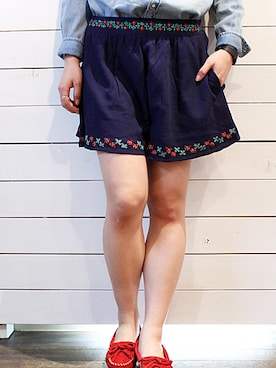 「キュロットパンツ」｜「アイテム（その他）」を使った、インディゴフィルさん（レディース・165cm）の冬コーディネート