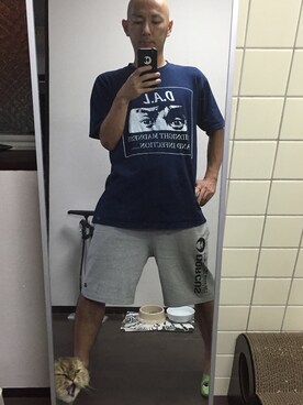 「DORCUS（ドウカス）のアイテム（パンツ）」を使った、TATSUYA"VENIX"NOGAMIさん（メンズ・166cm）の夏コーディネート