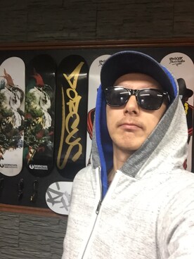 「AlexanderLeeChang（アレキサンダーリーチャン）のアイテム（パーカー）」を使った、TATSUYA"VENIX"NOGAMIさん（メンズ・166cm）の冬コーディネート
