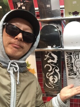 「AlexanderLeeChang（アレキサンダーリーチャン）のアイテム（パーカー）」を使った、TATSUYA"VENIX"NOGAMIさん（メンズ・166cm）の冬コーディネート