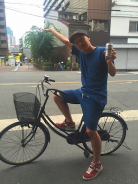 「アイテム（その他、ブルー系）」を使った、TATSUYA"VENIX"NOGAMIさん（メンズ・166cm）の夏コーディネート