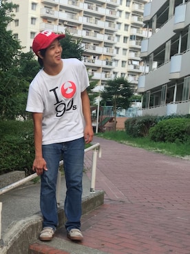 「DORCUS（ドウカス）のアイテム（トップス）」を使った、TATSUYA"VENIX"NOGAMIさん（メンズ・166cm）の夏コーディネート