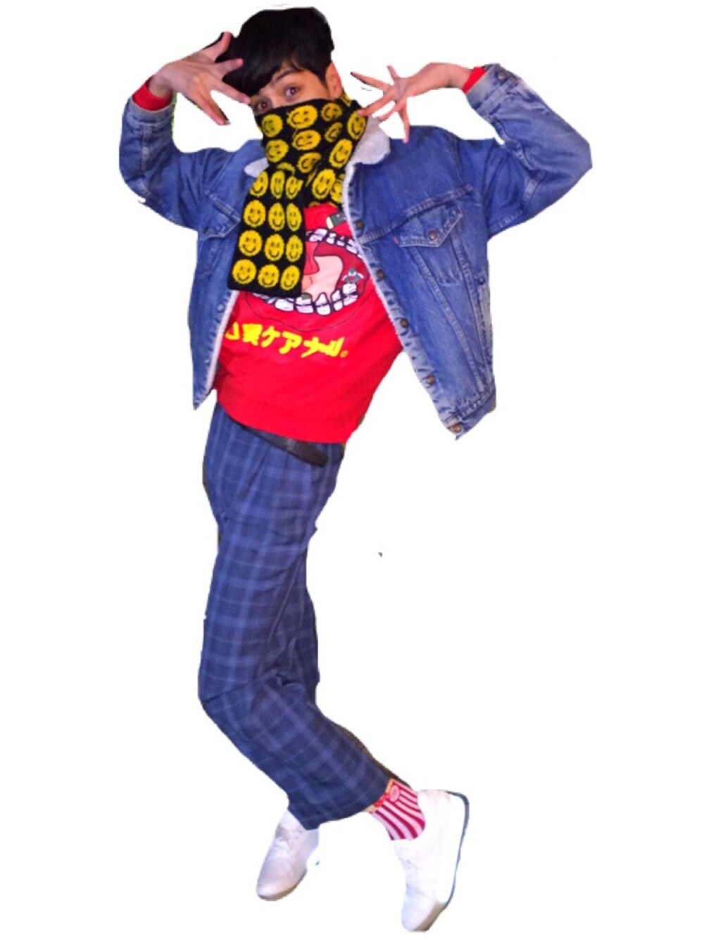 「Original.のアイテム（スウェット、レッド系）」を使った、けみおさん（メンズ・193cm）の冬コーディネートの1枚目の写真