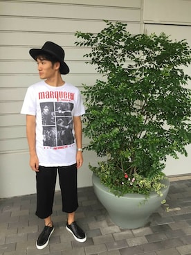 「HVC（エイチブイシー）のアイテム（パンツ）」を使った、GRANDGLOBAL和歌山店さん（メンズ・172cm）の夏コーディネート