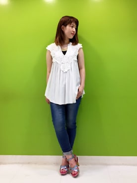 「doll up oops」｜つかぽんさん（レディース・153cm）の夏コーディネート