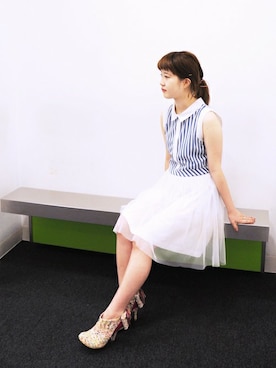 「Irregular Choice（イレギュラーチョイス）のアイテム」を使った、つかぽんさん（レディース・153cm）の夏コーディネート