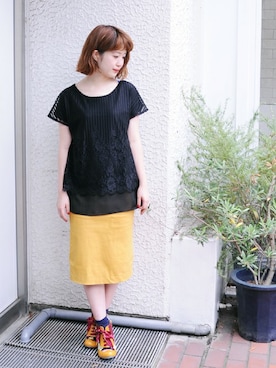 「ライチ（ライチ）のアイテム」を使った、つかぽんさん（レディース・153cm）の夏コーディネート