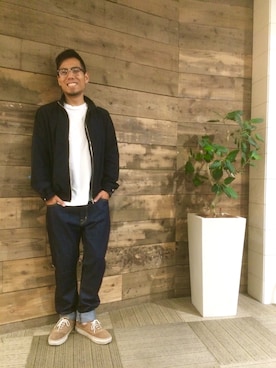 「coen（コーエン）のアイテム（パンツ）」を使った、さとうじゅんさん（メンズ・175cm）の秋コーディネート