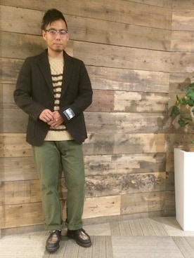 「ウールジャケット」｜さとうじゅんさん（メンズ・175cm）の秋コーディネート