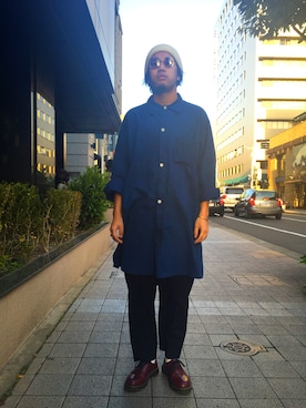 「N.HOOLYWOOD」｜「アイテム（ニットキャップ/ビーニー）」を使った、ren.ozakiさん（メンズ・166cm）の春コーディネート