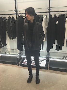 「Danke schon」｜「アイテム（ライダースジャケット）」を使った、Junya  Awajiさん（メンズ・184cm）の夏コーディネート
