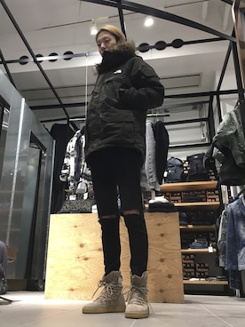 「Danke schon」｜「アイテム（ブーツ）」を使った、Junya  Awajiさん（メンズ・184cm）の秋コーディネート