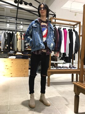 「Danke schon」｜「アイテム（ブーツ）」を使った、Junya  Awajiさん（メンズ・184cm）の秋コーディネート