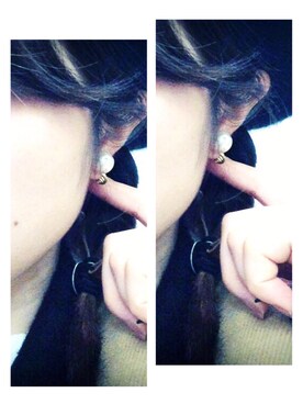 「present（プレゼント）のアイテム（イヤリング）」を使った、naoさん（レディース・165cm）の冬コーディネート