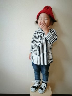 「BNT（ビーエヌティー　　）のアイテム」を使った、RiRiKaさん（キッズ・90cm）の秋コーディネート
