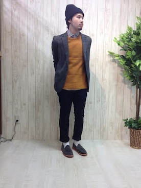 「ZIP FIVE（ジップファイブ）のアイテム（帽子）」を使った、ＺＩＰＤＵＯさん（メンズ・163cm）の秋コーディネート