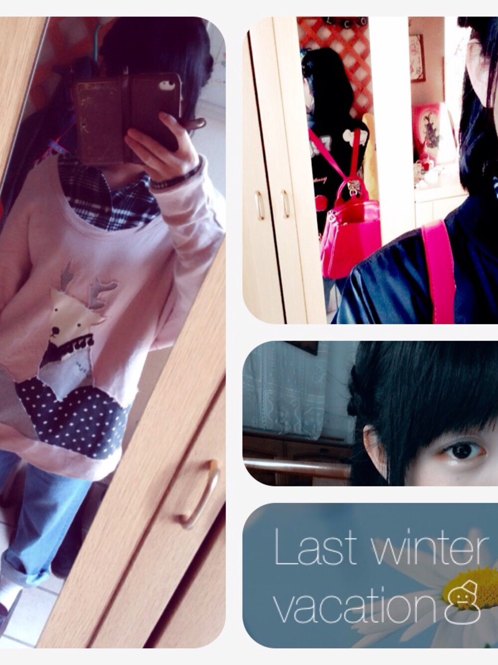 レッド系のハンドバッグ、ブラック系のトップス、ブラック系のブルゾンを着用したレディースの冬コーディネートの1枚目の写真