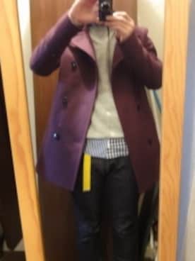 「ATTACHMENT（アタッチメント）のアイテム（ピーコート）」を使った、さくさくさん（メンズ・169cm）の冬コーディネート
