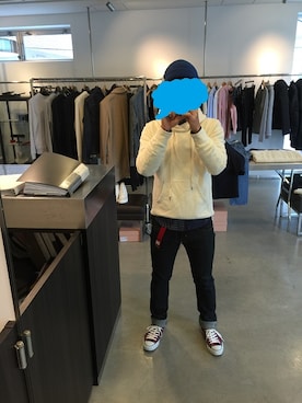 「ATTACHMENT（アタッチメント）のアイテム（帽子）」を使った、さくさくさん（メンズ・169cm）の秋コーディネート