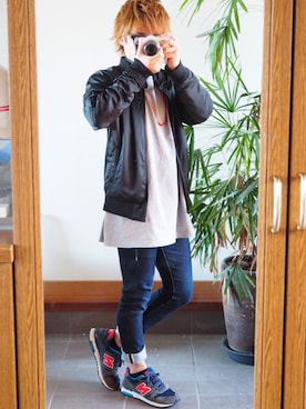 「アイテム（MA-1）」を使った、りさん（メンズ・160cm・20代）の秋コーディネート