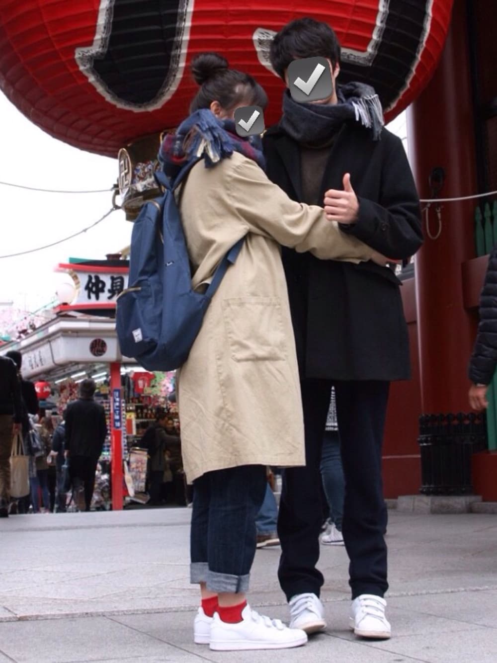 「Herschel SupplyのSettlemen　バックパック（バックパック/リュック、ブルー系）」を使った、A.NNさん（レディース・160cm）の冬コーディネートの1枚目の写真