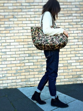 「アイテム（トートバッグ、その他）」を使った、ROOTOTE  STAFFさん（レディース・160cm）の冬コーディネート