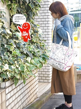 「ROOTOTE（ルートート）のアイテム（バッグ）」を使った、ROOTOTE  STAFFさん（レディース・163cm）の冬コーディネート