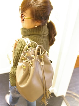 「ROOTOTE（ルートート）のアイテム（バッグ）」を使った、ROOTOTE  STAFFさん（レディース・152cm）の秋コーディネート