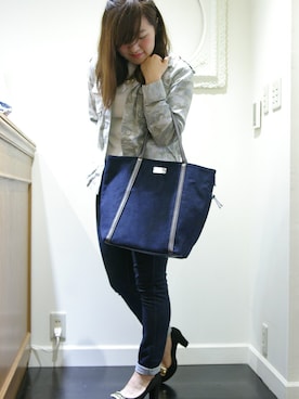 「ROOTOTE（ルートート）のアイテム（バッグ）」を使った、ROOTOTE  STAFFさん（レディース・152cm）の秋コーディネート