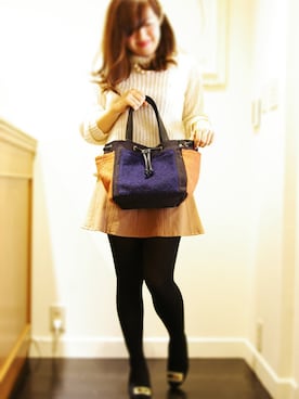 「ROOTOTE（ルートート）のアイテム」を使った、ROOTOTE  STAFFさん（レディース・152cm）の秋コーディネート