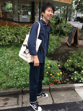 「ROOTOTE（ルートート）のアイテム」を使った、ROOTOTE  STAFFさん（メンズ・177cm）の秋コーディネート