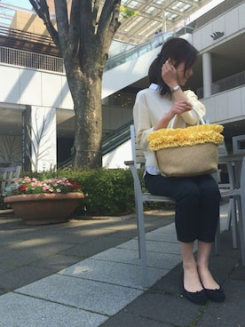 「ROOTOTE（ルートート）のアイテム（バッグ）」を使った、ROOTOTE  STAFFさん（レディース・160cm）の春コーディネート