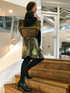「カモフラスカート」｜ROOTOTE  STAFFさん（レディース・160cm）の冬コーディネート