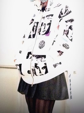 「UNIF」｜「アイテム（パーカー）」を使った、葩月さん（レディース・162cm）の春コーディネート