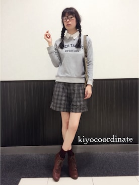 「ショーパン」｜「アイテム（ブーティ）」を使った、北澤 希世子さん（レディース・165cm）の秋コーディネート
